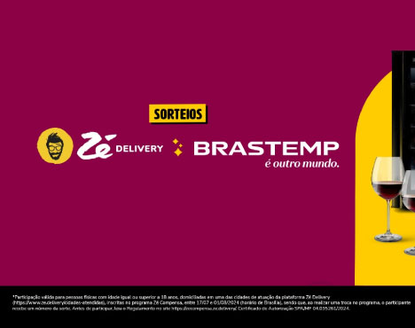 Zé Delivery traz sorteios semanais de prêmios para os consumidores incluindo adegas exclusivas da Brastemp